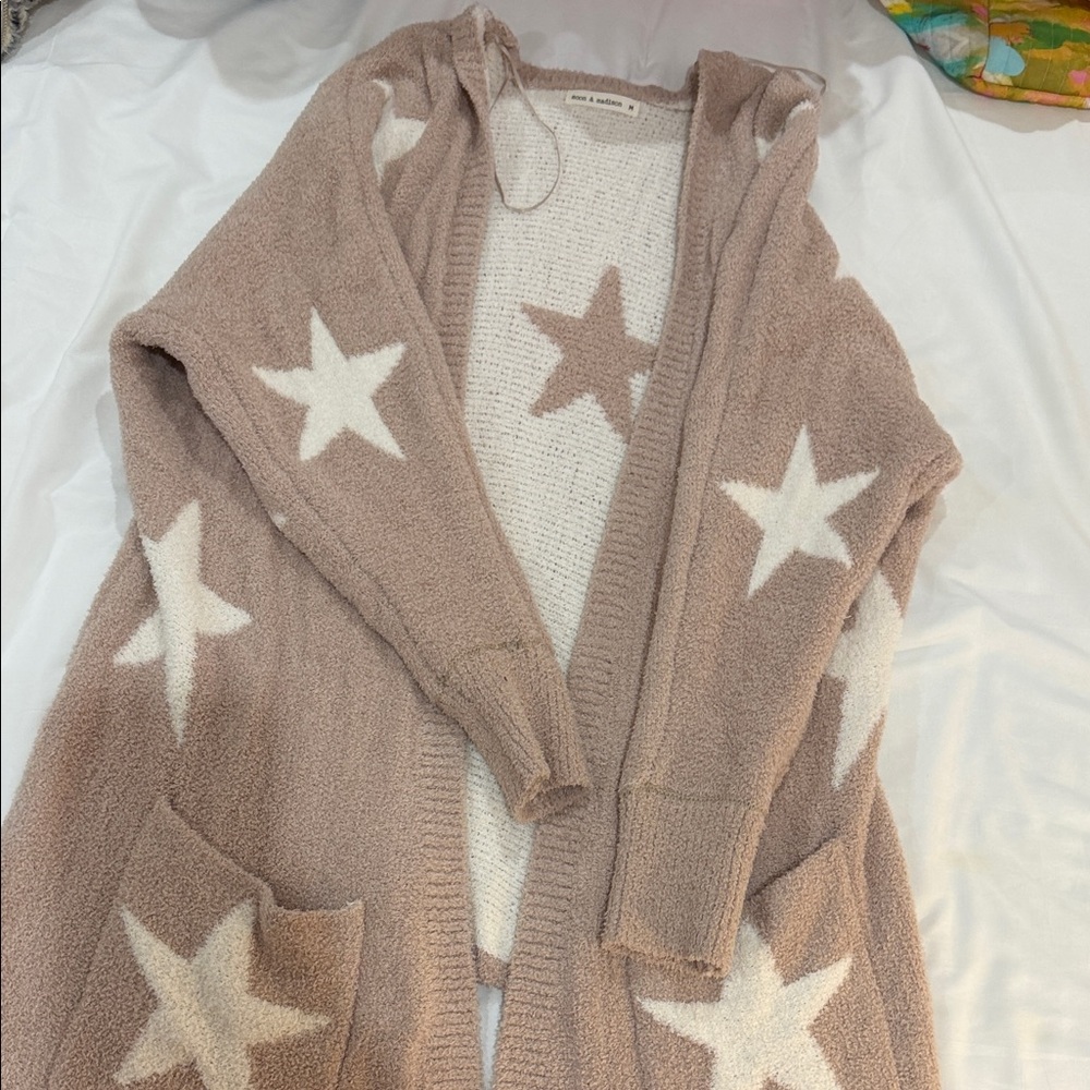 Star Patterned Beige Sweater